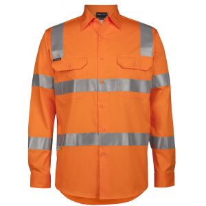 JB's Wear Hi Vis Day & Night Long Sleeve Aust Rail Work Shirt 