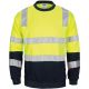 DNC HIVIS 2 tone, crew-neck fleecy sweat shirt with shoulders, double hoop body and arms CSR R/Tape
