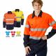 Blue Whale 190g Hi Vis Long Sleeve Day Night Drill Shirts 